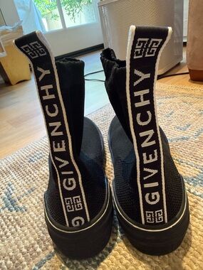 Givenchy Paris George V Sock Sneakers - Black Knit - IT 44